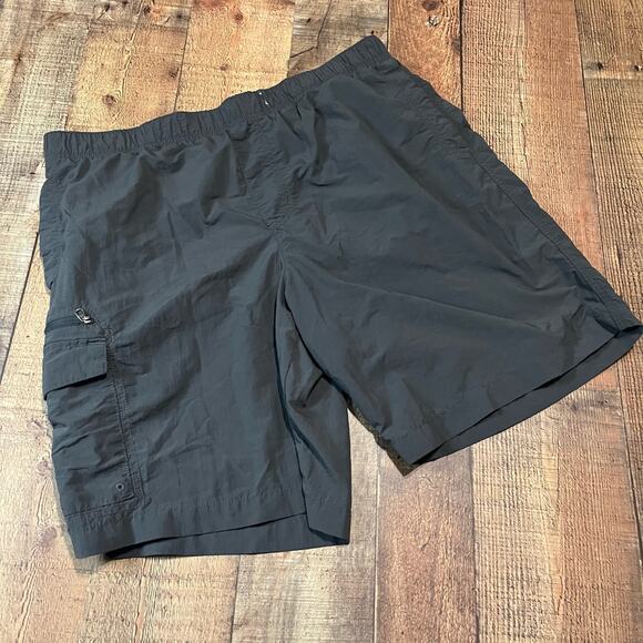 Columbia Men's Gray Lined Sun Protection Hiking Pockets Elastic Shorts Sz L - Picture 1 of 3